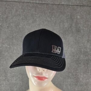 Richardson Mens OSFM Black Grey DW Logo Style 112 Mesh Trucker Hat Snapback